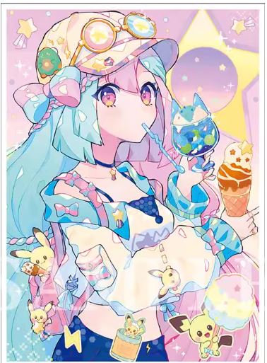 Foil Iono Tea Time Pokemon Anime Card Sleeve for Pokemon Yugioh Vanguard MTG One Piece Union arena