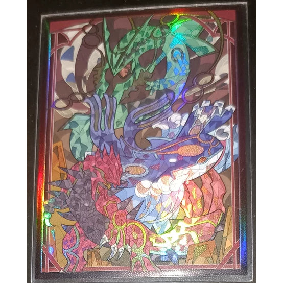 Foil Rayquaza Groudon Kyogre Anime Card Sleeve for Pokemon Yugioh Vanguard MTG Weiss OPCG Digimon Lorcana FAB Sorcery