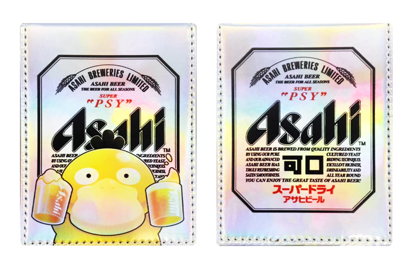 Asahi Psyduck Beer Deckbox with Window for Pokemon, MTG, Grand Archive, Lorcana
