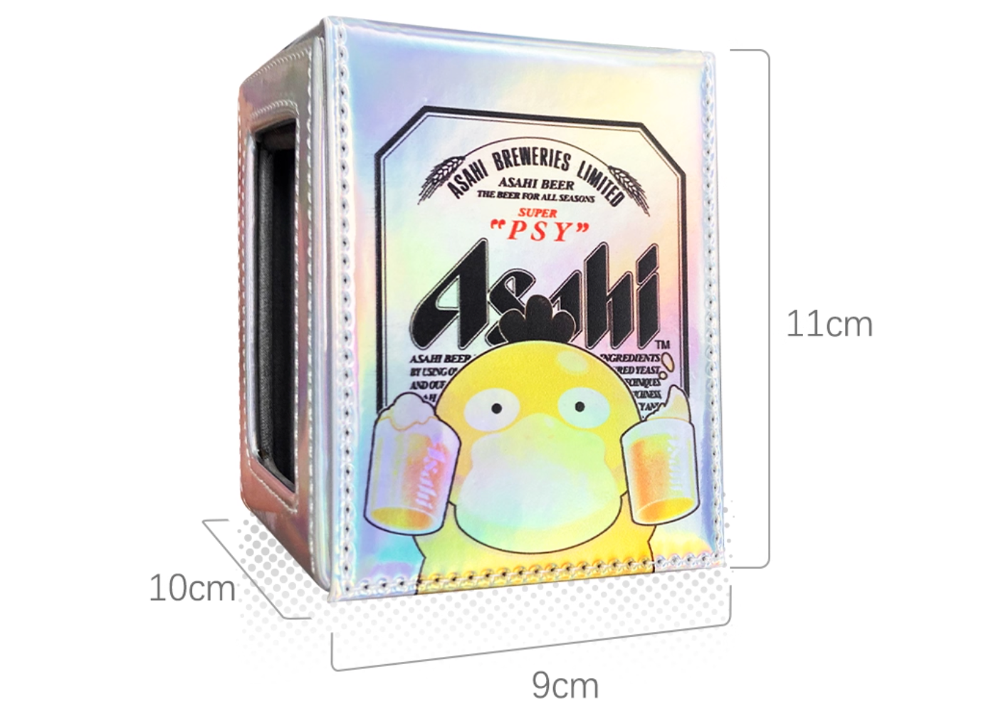 Asahi Psyduck Beer Deckbox with Window for Pokemon, MTG, Grand Archive, Lorcana