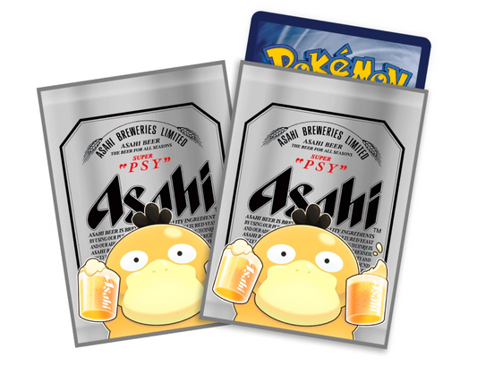 Asahi Psyduck Beer Sleeve for Pokemon, MTG, Grand Archive, Lorcana, One Piece