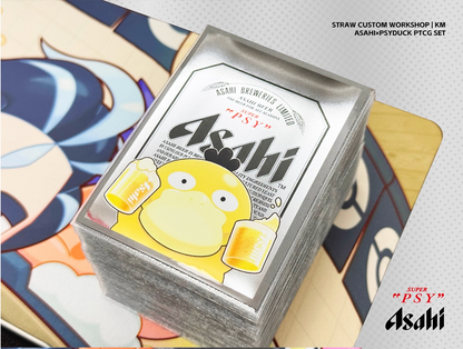 Asahi Psyduck Beer Sleeve for Pokemon, MTG, Grand Archive, Lorcana, One Piece