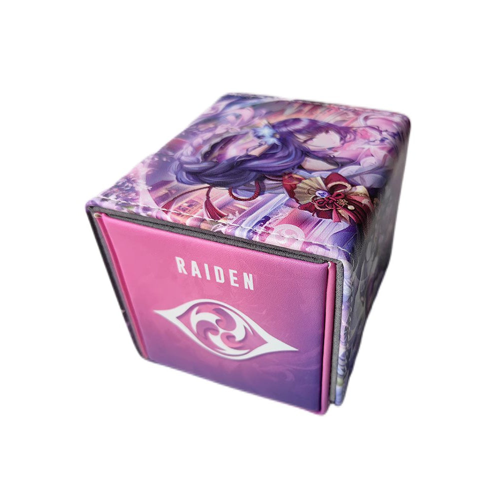 PU Raiden Shogun Genshin Impact Anime Deckbox for Pokemon Yugioh Vanguard One Piece Union Arena Flesh and Blood