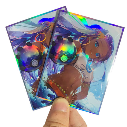 Foil Nessa Pokemon waifu Anime Card Sleeve for Pokemon Yugioh Vanguard Battle Spirits MTG Duel master One Piece