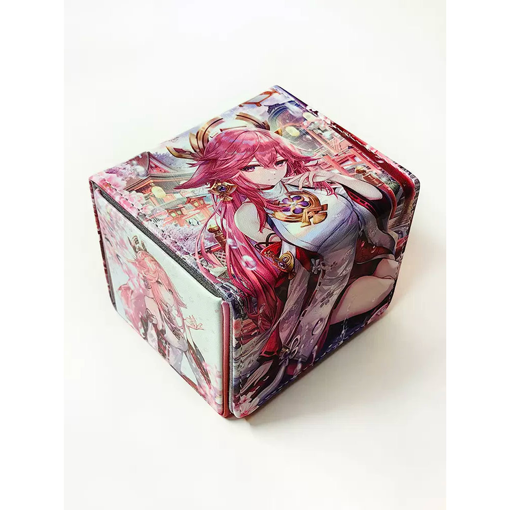 PU Yae Miko Genshin Impact Anime Deckbox for Pokemon Lorcana MTG Duel Master Vanguard One Piece Union Arena Digimon