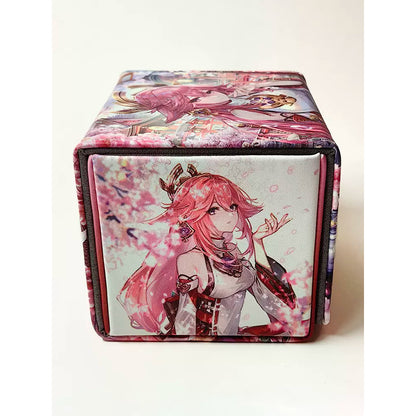 PU Yae Miko Genshin Impact Anime Deckbox for Pokemon Lorcana MTG Duel Master Vanguard One Piece Union Arena Digimon