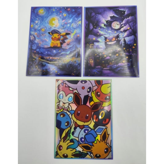 Foil Starry Night Pikachu Gengar Chibi Anime/Doujin Card Sleeve for Pokemon, Yugioh, Vanguard, MTG, Weiss and One Piece