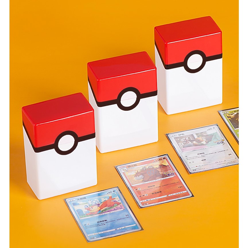 Plastic Pokemon Pokeball Design Deckbox for Pokemon Lorcana MTG Duel Master Vanguard One Piece Union Arena