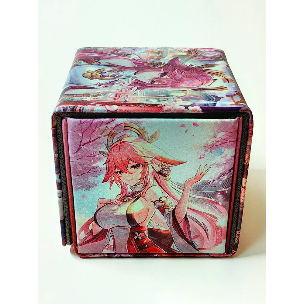 PU Yae Miko Genshin Impact Anime Deckbox for Pokemon Lorcana MTG Duel Master Vanguard One Piece Union Arena Digimon