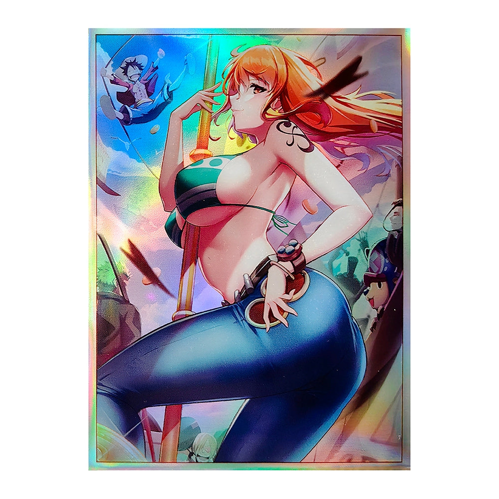 Foil Nami Anime/Doujin Card Sleeve for Pokemon Yugioh Vanguard MTG Weiss Lorcana Digimon One Piece