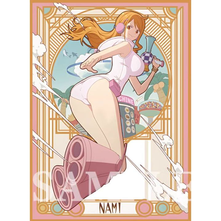 One Piece Nami Boa Hiyori Bonney Foil Anime Card Sleeve for EDH MTG Flesh and Blood Pokémon One Piece Digimon Lorcana