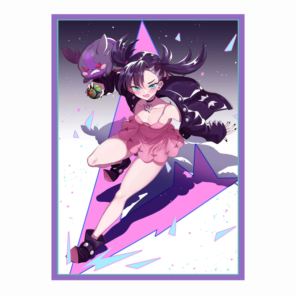 Foil Marnie Pokemon waifu trainer Doujin Anime Card Sleeve for EDH MTG Flesh and Blood Pokémon One Piece Digimon Lorcana