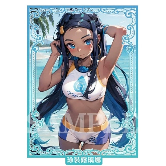 Foil Waifu Trainer Swimwear Anime Card Sleeve Pokemon Yugioh Vanguard MTG Duel master One piece Union Arena Lorcana