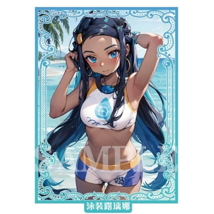 Foil Waifu Trainer Swimwear Anime Card Sleeve Pokemon Yugioh Vanguard MTG Duel master One piece Union Arena Lorcana