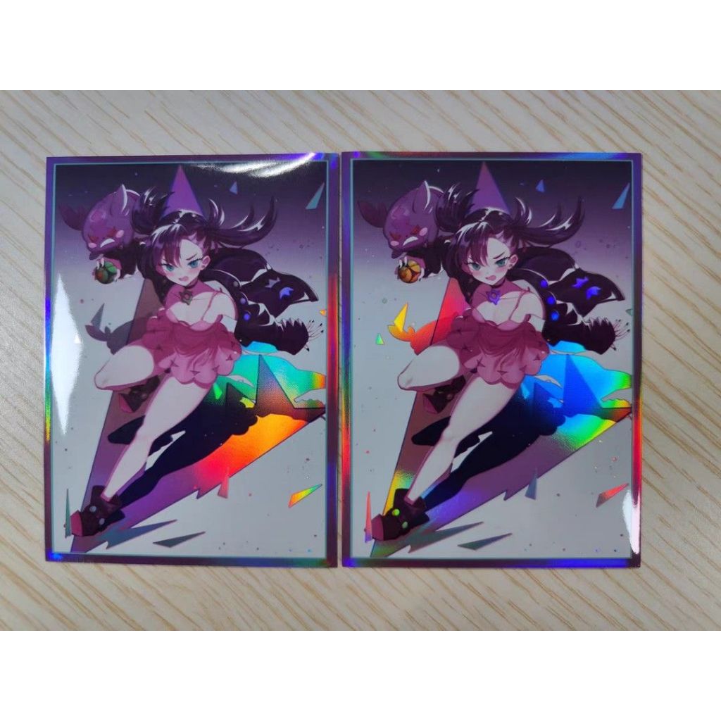 Foil Marnie Pokemon waifu trainer Doujin Anime Card Sleeve for EDH MTG Flesh and Blood Pokémon One Piece Digimon Lorcana