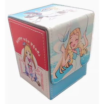 PU Pokemon lillie Anime Deckbox for Pokemon Lorcana MTG Duel Master Vanguard One Piece Union Arena Digimon Sorcery Weiss