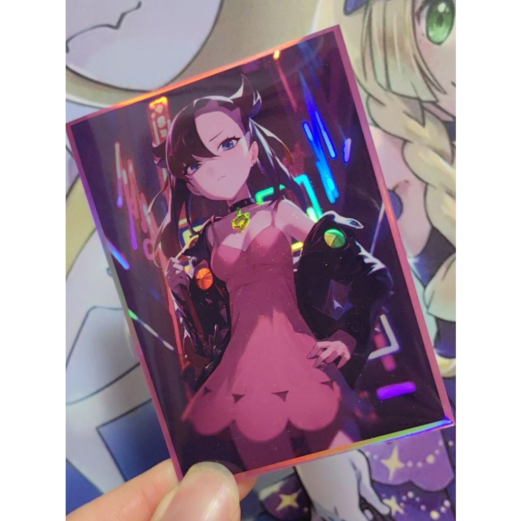 Foil Marnie Pokemon Waifu Closeup Doujin Anime Card Sleeve for EDH MTG Flesh and Blood Pokémon One Piece Digimon Lorcana