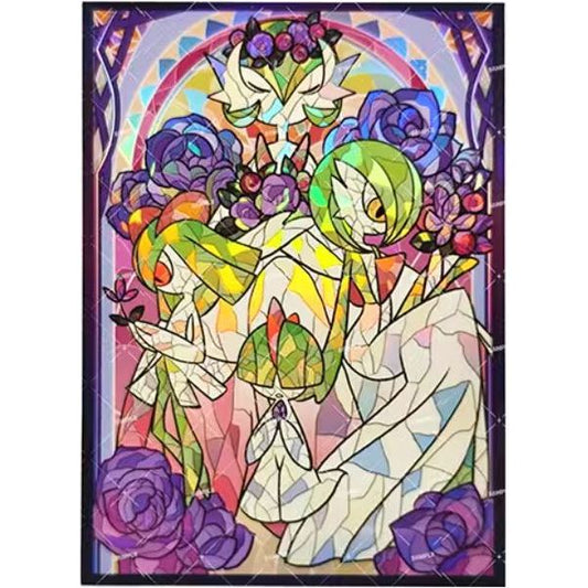 Pokemon Gardevoir Stained Glass Foil Anime Card Sleeve for EDH MTG Flesh and Blood Pokémon One Piece Digimon Lorcana