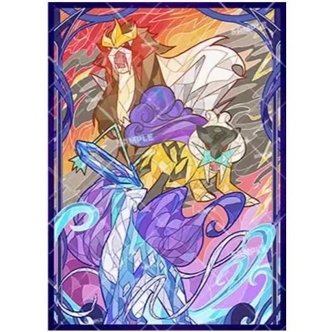 Pokemon Entei Raikou Suicune FOIL Card Sleeve for EDH MTG Flesh and Blood Pokémon One Piece Digimon Lorcana