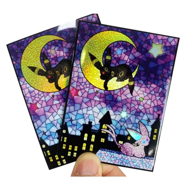 Pokemon Umbreon Espeon Glitter FOIL Card Sleeve for EDH MTG Flesh and Blood Pokémon One Piece Digimon Lorcana