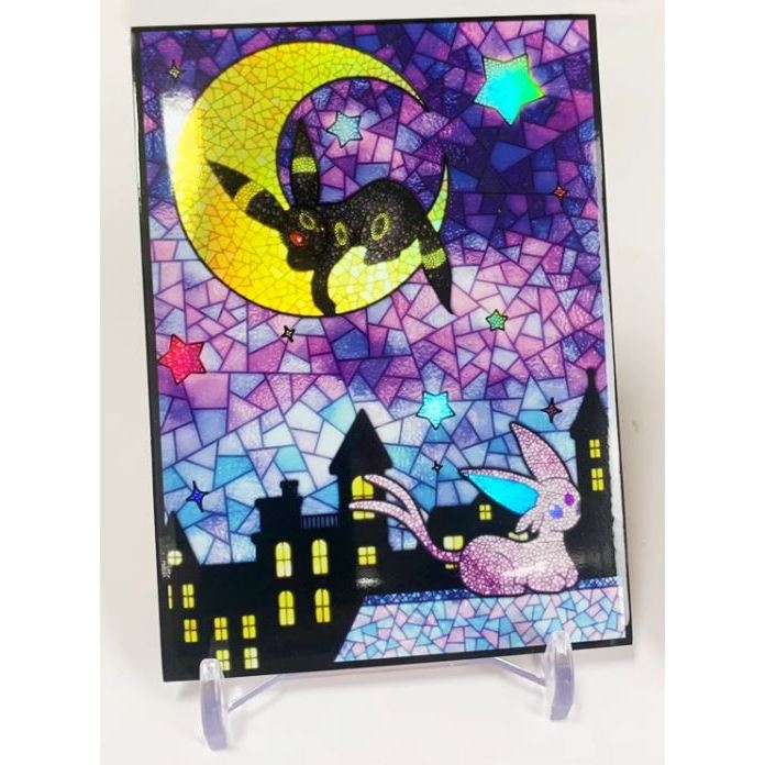 Pokemon Umbreon Espeon Glitter FOIL Card Sleeve for EDH MTG Flesh and Blood Pokémon One Piece Digimon Lorcana